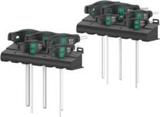 Image of Wera 10 Piece Imperial 454/10 HF Set 1 T-Handle Hold Function Hex Key Set,023451
