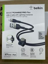 Image of Belkin BoostCharge Pro Flex Braided 3m USB-A to Lightning Cable. MFi-Certified