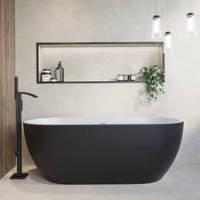 Image of Black Freestanding Double Ended Bath 1650 x 750mm - Lisbon BeBa_26992