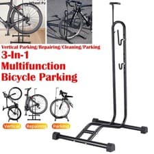 Image of Upright Bike Stand Premium Vertical Adjustable Bicycle Floor Parking Rack Stand