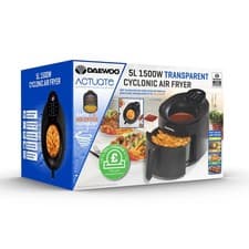 Image of Daewoo Actuate Air Fryer Cyclonic 5L 1500W With Transparent Glass Viewing Window