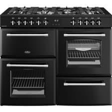 Image of Belling 444411838 Farmhouse 110DF 110cm Dual Fuel Range Cooker 7 Burners Black