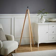 Image of Floor Lamp Base Large Tripod Wooden Living Room Bedroom Lights Home Lighting