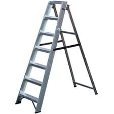 Image of 1.3m Aluminium Swingback Step Ladders 6 Tread Professional Lightweight Steps