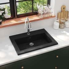 Image of Granite Basin 600x450x120 mm Black vidaXL