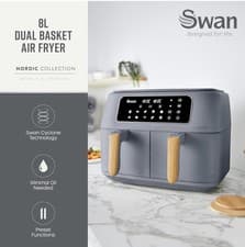 Image of Swan Dual 13-in-1 Air Fryer Nordic SD10410GRY Grey CRACKED BASE/HANDLE