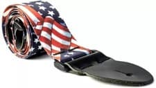 Image of UK MADE STARS N STRIPES ADJ POLYWEBBING ELECTRIC ACOUSTIC BASS GUITAR STRAP
