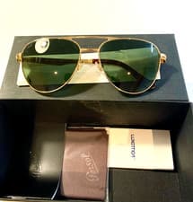 Image of PERSOL PO1003S 515 31 Gold Green 58 mm Sunglasses. Brand New & Boxed.