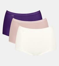 Image of Sloggi 10105593 Basic Maxi Brief 3 Pk 95% Cotton V018 (Purple, Beige, Ivory)
