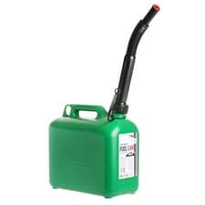Image of Unipart 5 Litre Unleaded Fuel Petrol Can Green Slim Design Auto Stop Fill Spout