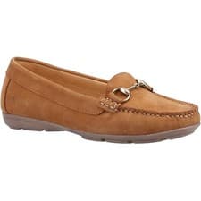 Image of Hush Puppies Molly Snaffle Lea Slip On Ladies Shoes HP-36619-68839 Tan Loafer