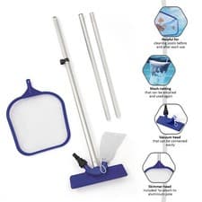 Image of BESTWAY MAINTENANCE SWIMMING POOL CLEANER KIT HAND HELD VACUUM SKIMMER 80" WATER
