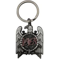 Image of Slayer Silver Eagle Band Logo Keyring Keyring One Size