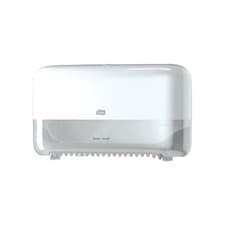 Image of Tork T7 Coreless Mid-Size Toilet Paper Wallmount Plastic Dispenser White 558040