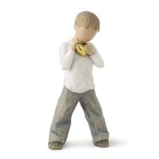 Image of Willow Tree Heart Of Gold Boy Figurine 6.6 x 3.7, Natural