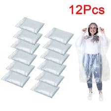 Image of 12 Disposable Emergency Raincoat Waterproof Poncho Rain Festivals Camping Hiking