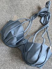 Image of Boux Avenue French Blue Bikini Top With Straps Detail 36DD