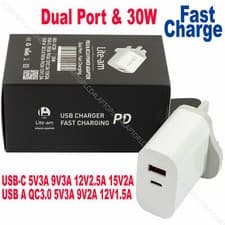 Image of 30W USB C UK Power Adapter Plug Fast Charge Charger for Apple iPhone iPad AirPod
