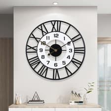 Image of Wall Clock 16 Inch for Living Room Decor, Silent Battery Operated,SIN&MI