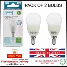 Image of CROMPTON LED ROUND THERMAL DIMMABLE 5.5 WATT LIGHT BULB 4000K SES E14 - 2 PACK