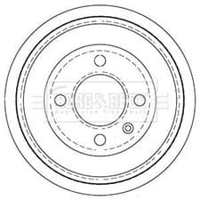 Image of Borg & Beck BBR7256 Brake Drum Rear For Braking System Fits Seat Skoda VW