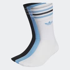 Image of Adidas Youth 3 Pair Of Sock Crew Socks colour shoe size-2.5.-5 UK Small (BOX  E)