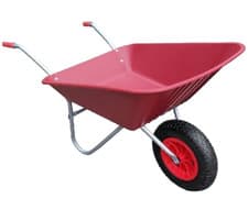 Image of Red Wheelbarrow 85L with pneumatic wheel 85 litre Gardening mucking out barrow