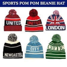 Image of New Women Ladies Winter Bobble Pom Pom Men Beanie Hat Ski Cable Knitted Hat UK