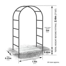 Image of 2.4M Garden Arch Trellis Arched Metal Tubular Frame Climbing Plant Archway