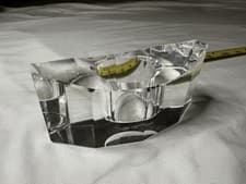 Image of Oleg Cassini Signed Glass Votive Candle Holder Faceted Crystal