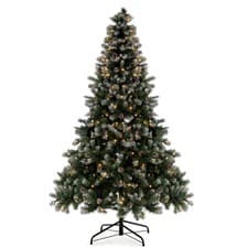 Image of Christmas Tree 7ft Pre-Lit Blue Oscar Pine Cones Full Shape Artificial Xmas Tree