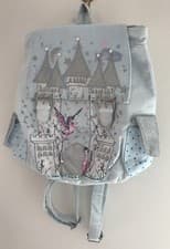 Image of Monsoon Children Baby Blue Unicorn & Castle Themed Backpack ~ Suitable 3+