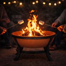 Image of La Hacienda Katori Fire Pit 90cm Large Garden Patio Heater Wood Burning BBQ