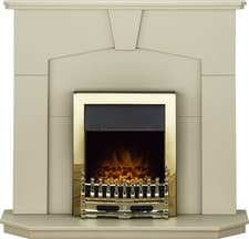 Image of Adam Abbey Fireplace Suite in Stone Effect with Blenheim Electric Fire in Bra...