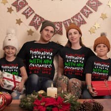 Image of Merry Christmas Hanging With My Gnomies Santa Family Matching T-Shirt#MC