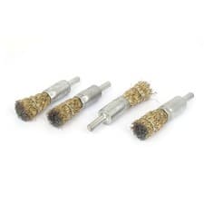 Image of 6mm Round Shank 14mm Diameter Steel Wire Wheel Brush Hand Tool 72mm Long 4pcs