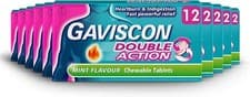 Image of Gaviscon Double Action Mint Flavour Heartburn Relief 12 Tablets Pack of 10