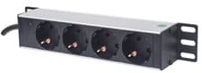 Image of 766623714020 Intellinet 10" 1U Rackmount 4-Way Power Strip - German Type