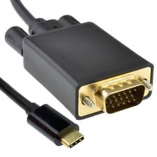 Image of USB 3.1 Type C to 15 Pin VGA Plug 1080p 60Hz Adapter Cable 1m/2m/3m/5m Black