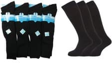 Image of MENS LONG HOSE 100% COTTON RIBBED PLAIN LONG KNEE HIGH SOCKS 6-11 lot