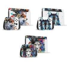 Image of OFFICIAL PIXIE COLD ART MIX VINYL STICKER SKIN DECAL FOR NINTENDO SWITCH BUNDLE