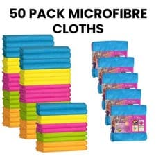 Image of 50 Pack Microfibre Cloth XL 40x40cm Reusable Cleaning Duster House Car Office