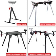 Image of Excel Universal Mitre Saw Stand Adjustable Leg Workbench Station Roller Stand