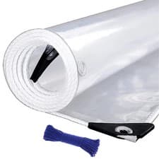 Image of Outdoor Clear Heavy Duty Tarpaulin Waterproof with Eyelets Transparent Tarp