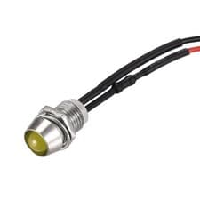 Image of LED Indicator Light AC/DC 24V 8mm Panel Mount Yellow LED Signal Lamp 5Pcs