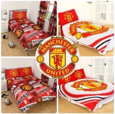 Image of Manchester United FC Duvet Cover Football Bed Set Single Double Kids Adults