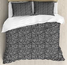 Image of Aztec Duvet Cover Set Boho Folk Geometric Maze