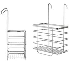 Image of Croydex Rust Free Hook Over Shower Screen Basket Caddy Bathroom Chrome Plated UK