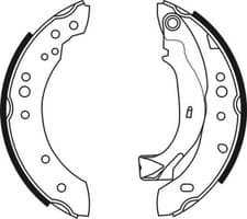 Image of Rear ABE C0C019ABE Brake Shoe Set for CITROËN,DS,PEUGEOT,RENAULT