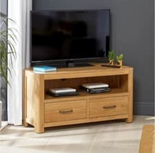 Image of Corner TV Unit - Up to 50” TV Size Soho Oak Living Room Furniture